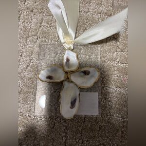 Mud Pie Holy Cross Acrylic Oyster Ornament 4x3.5”